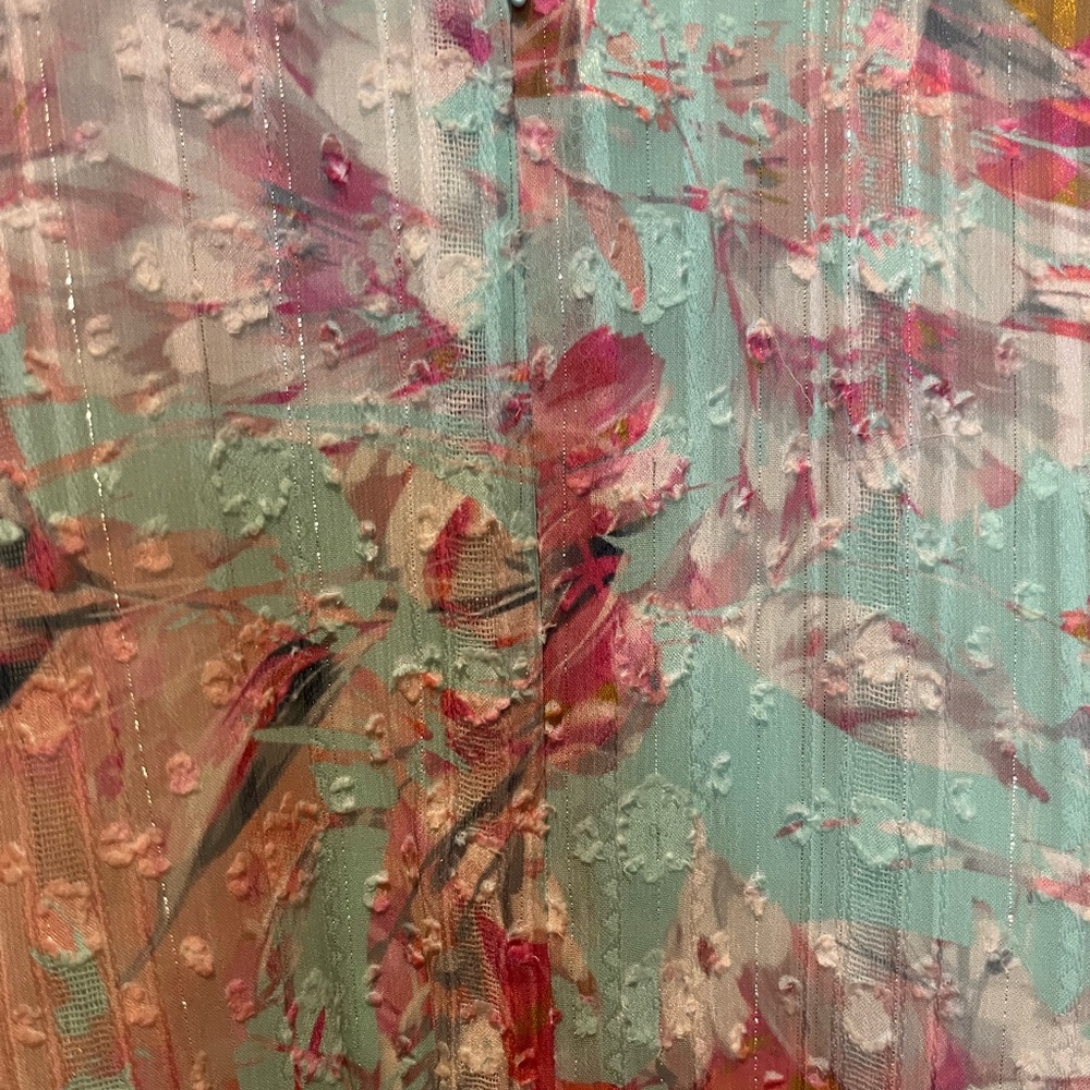 Alex Marie Pink and Green Floral Long Sleeve Dress - Picture 5 of 8